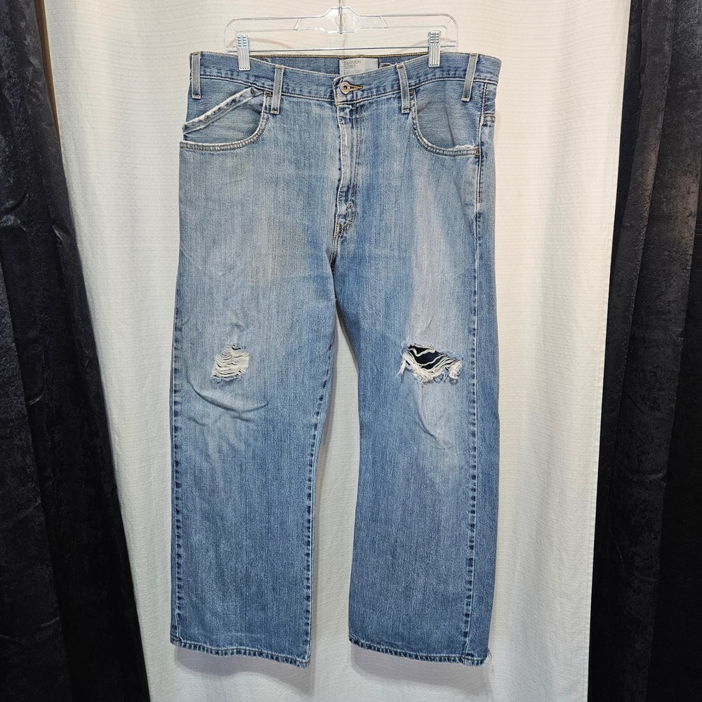 SilverTab Men's Relaxed Fit Distressed Denim Jeans W36 L30 Grunge Thrashed